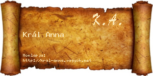 Král Anna névjegykártya